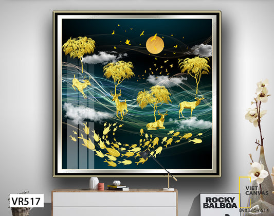 Tranh Hươu Dưới Tán Cây - VR517