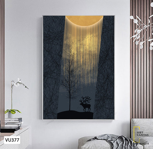 Tranh Hươu Và Ánh Trăng - VU377