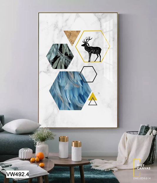 Tranh Hươu Và Hình Học - VW492.4