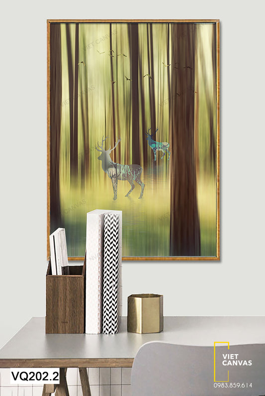 Tranh Hươu Và Khu Rừng - VQ202.2