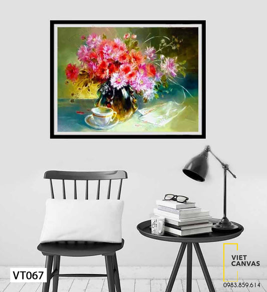 Tranh Lọ Hoa Và Tách Trà - VT067
