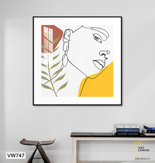 Tranh Nét Vẽ Nghệ Thuật Gương Mặt Cô Gái - VW747
