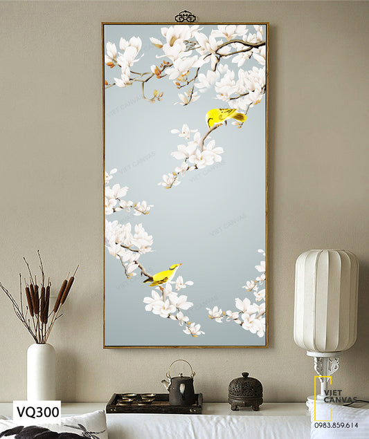 Tranh Nhành Hoa Và Đôi Chim - VQ300