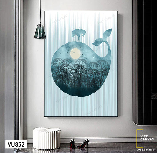 Tranh Rừng Cây Và Chú Cá Voi - VU852