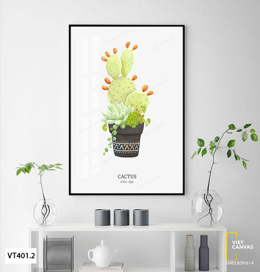 Tranh Sen Đá Và Xương Rồng - VT401.2