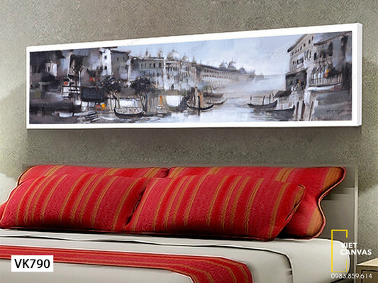 Tranh Thị Trấn Và Thuyền - VK790