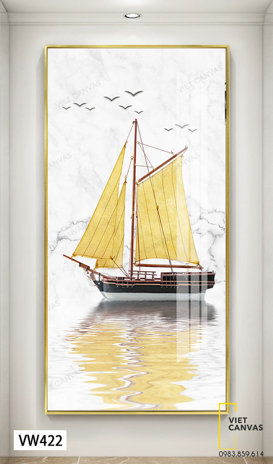 Tranh Thuyền Với Cánh Buồm Vàng - VW422