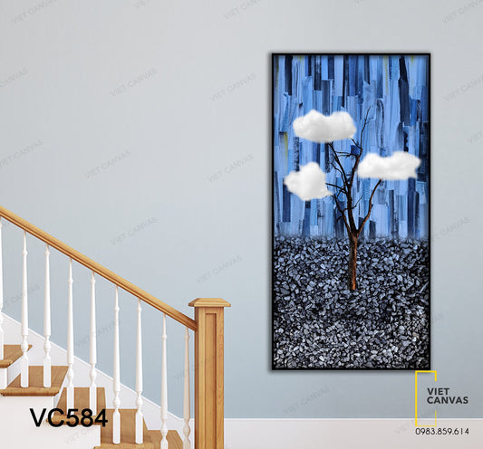 Tranh Mây Trắng Trên Cành Cây - VC584