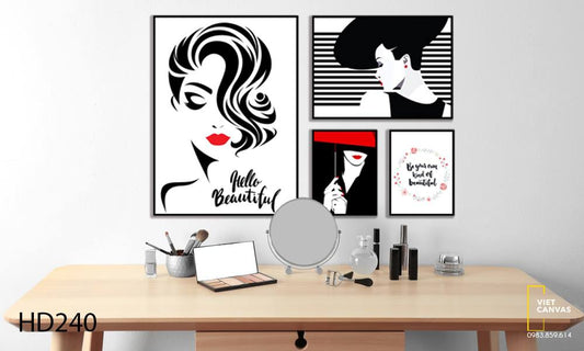 Bộ 4 Tranh Cô Gái Và Quotes - HD240