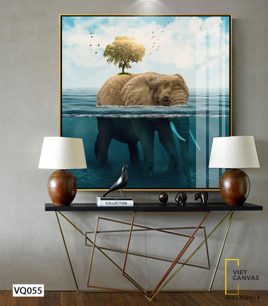 Tranh Voi Và Biển Cả - VQ055