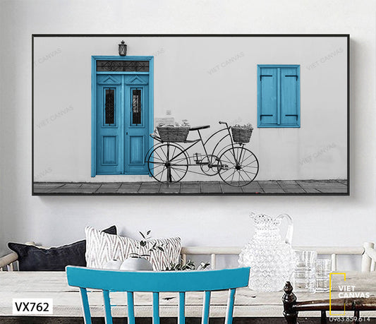 Tranh Xe Đạp Bên Khung Cửa - VX762