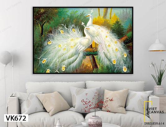 Tranh Đôi Công Trắng - VK672
