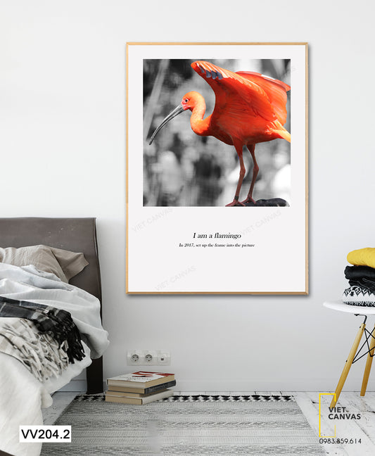 Tranh Chú Chim Hồng Hạc - VV204.2
