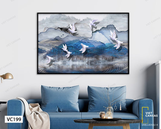 Tranh Đàn Bồ Câu Bay Về Miền Đất Hứa - VC199
