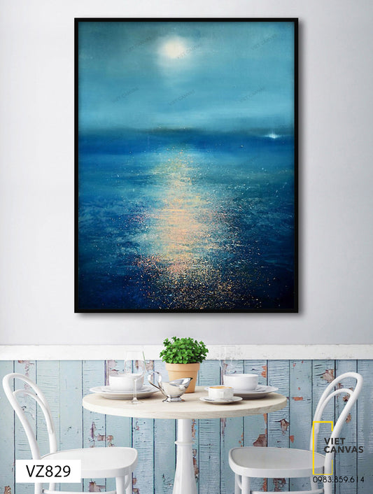 Tranh Ánh Trăng Ngã Bóng Dưới Dòng Sông - VZ829