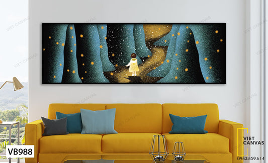 Tranh Bé Con Nô Đùa Cùng Đom Đóm - VB988