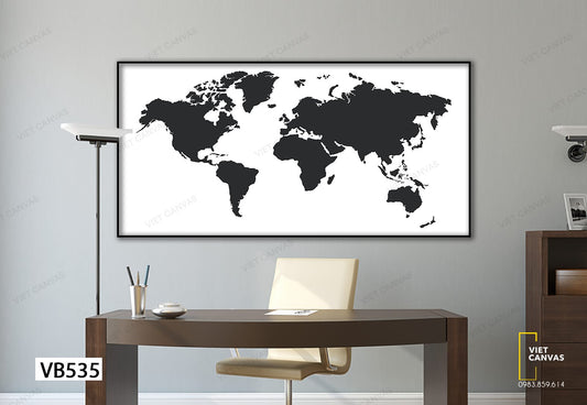 Tranh Bản Đồ Thế Giới Kì Bí - VB535