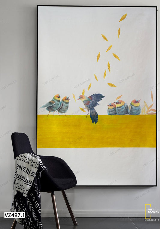 Tranh Bầy Chim Yêu Đời - VZ497.1