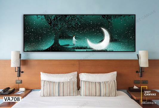 Tranh Bé Và Trăng Trong Khu Rừng - VA708