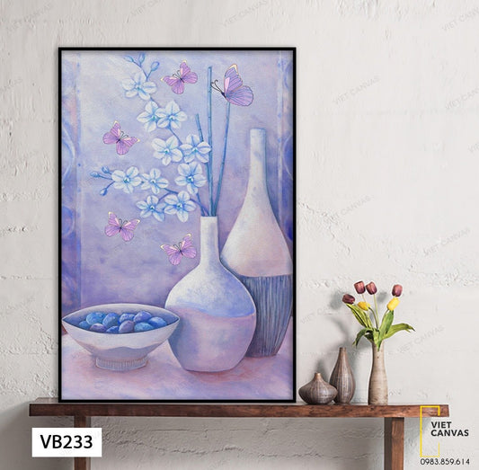 Tranh Bình Bông Trắng Giản Đơn - VB233