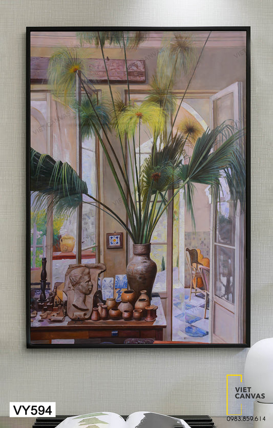 Tranh Bình Cây Cọ Xanh Mát - VY594