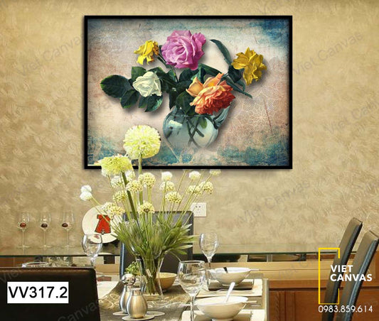 Tranh Lọ Hoa Hồng - VV317.2