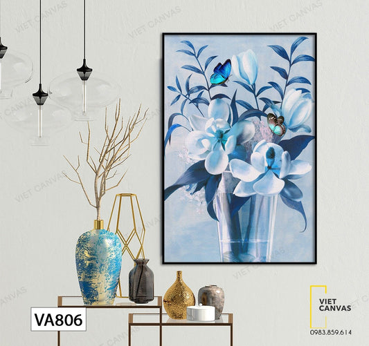 Tranh Bình Hoa Màu Xanh Sang Trọng - VA806