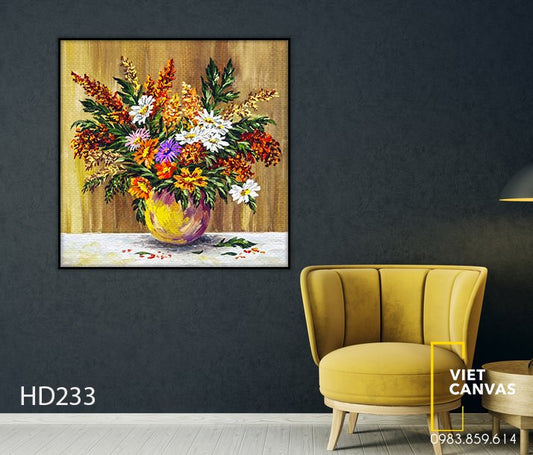 Tranh Bình Hoa Ngũ Sắc - HD233