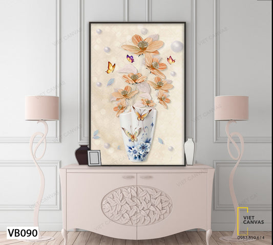 Tranh Bình Hoa Và Bướm - VB090
