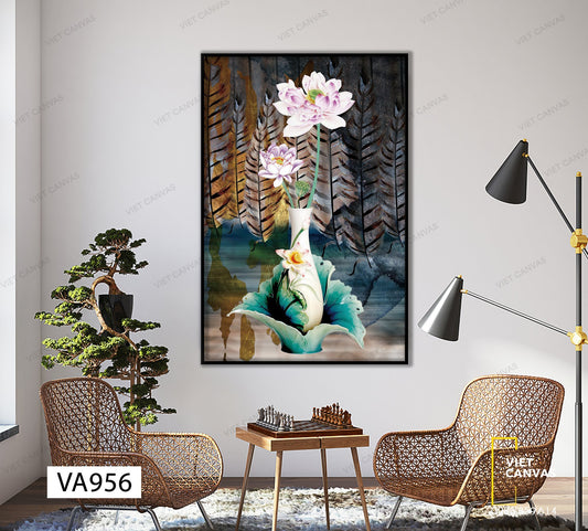 Tranh Bình Hoa Sen - VA956