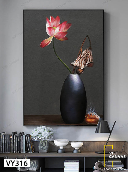 Tranh Bình Hoa Sen - VY316