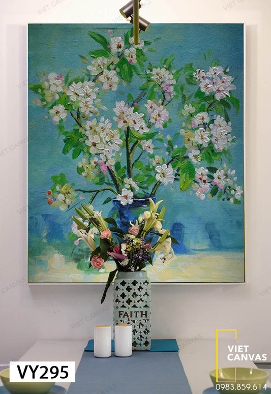 Tranh Bình Hoa Trắng Tinh Khôi - VY295
