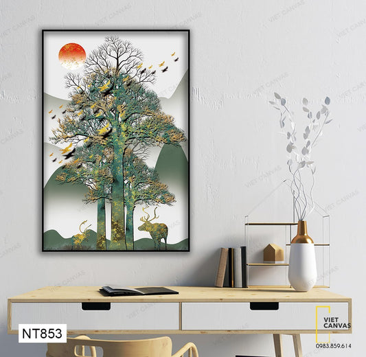 Tranh Bình Minh Trên Đỉnh Núi - NT853