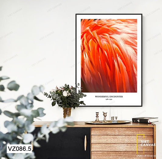 Tranh Lông Vũ Hồng Hạc Ấn Tượng - VZ086.5