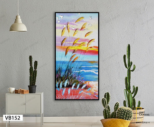Tranh Bông Cỏ Lau Bên Ven Biển - VB152
