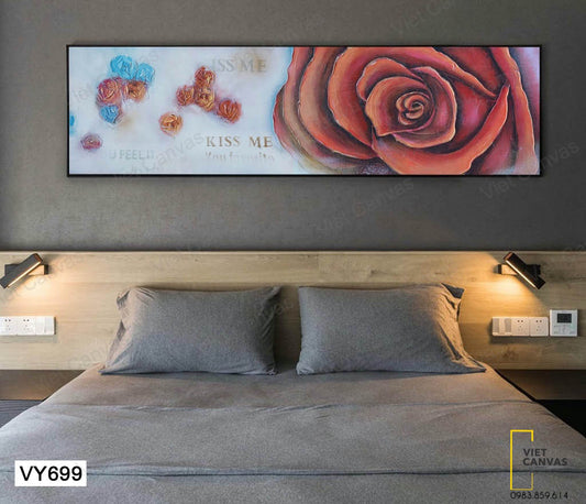Tranh Bông Hoa Hồng Màu Đỏ - VY699