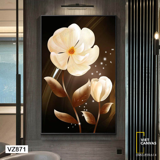 Tranh Bông Hoa Trắng Tinh Tế - VZ871