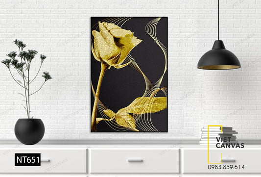 Tranh Bông Hồng Vàng Sang Chảnh - NT651