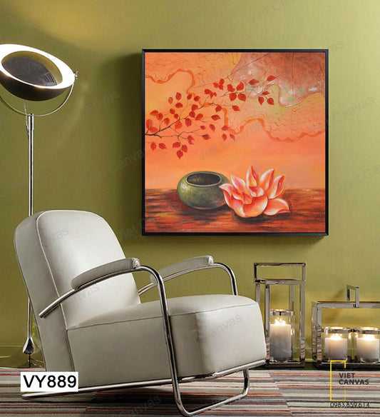 Tranh Bông Sen Cạnh Chiếc Bát - VY889