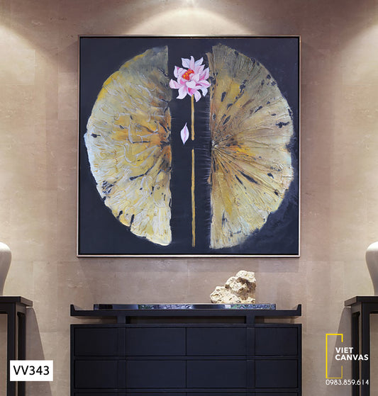 Tranh Bông Sen Và Chiếc Lá - VV343