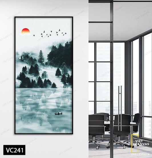 Tranh Buổi Sáng Sương Mù Trên Đỉnh Núi - VC241