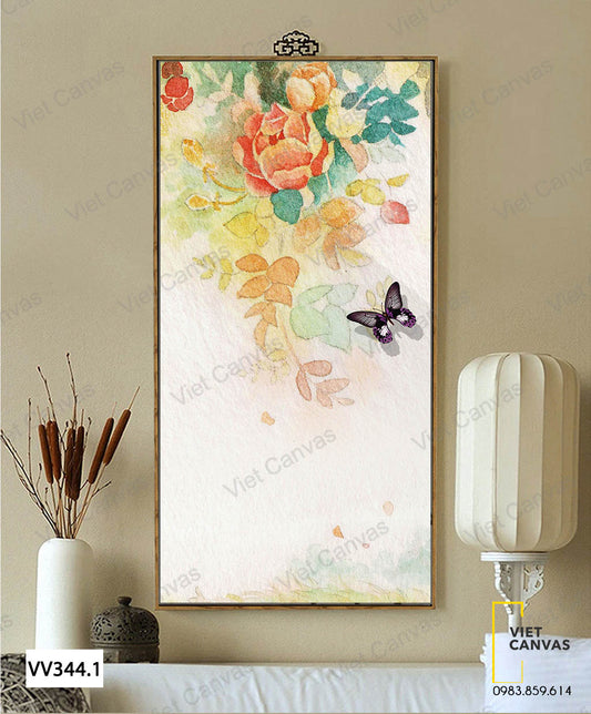 Tranh Bướm Và Hoa Lá - VV344.1