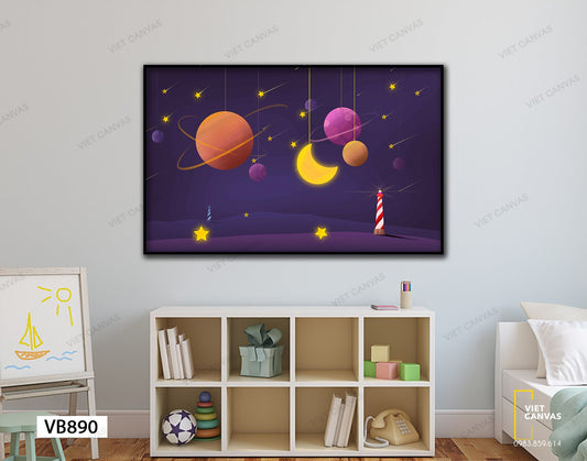 Tranh Các Hành Tinh Trong Đêm - VB890