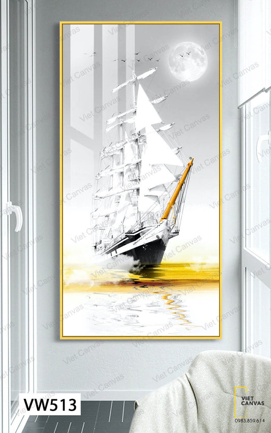 Tranh Cánh Buồm Dưới Ánh Trăng - VW513
