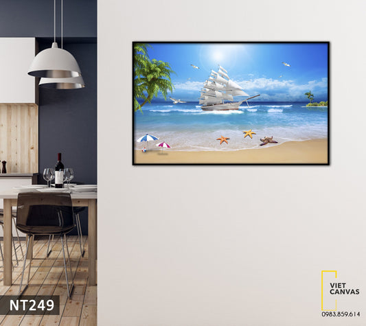 Tranh Cánh Buồm Trên Bờ Biển - NT249