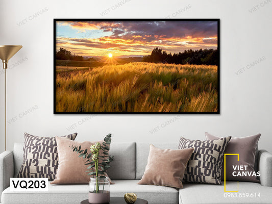 Tranh Cánh Đồng Cỏ Và Ánh Mặt Trời - VQ203