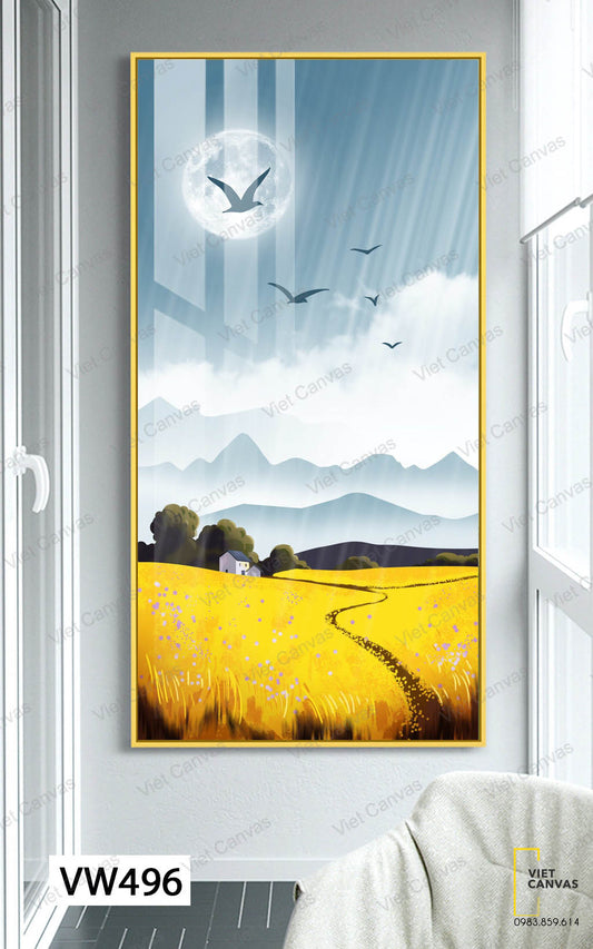 Tranh Cánh Đồng Lúa Ngày Mùa - VW496