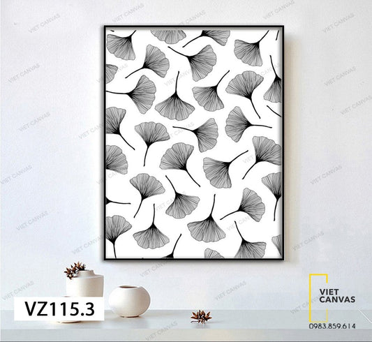 Tranh Cánh Hoa Trắng Đen Đơn Giản - VZ115.3