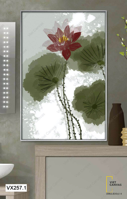Tranh Cánh Sen Sắc Đỏ - VX257.1