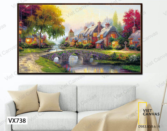 Tranh Cảnh Vườn Nhà Châu Âu - VX738